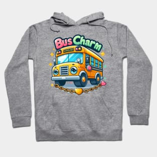 Cartoon Style School Bus Charm Hoodie